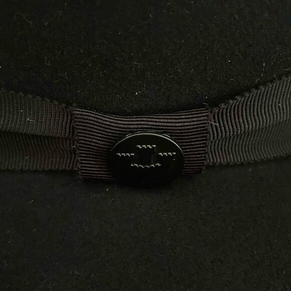 Goorin Bros. Black Wool Fedora Hat Gray Trim Size Small USA WPL 5923 Vintage - Picture 8 of 8